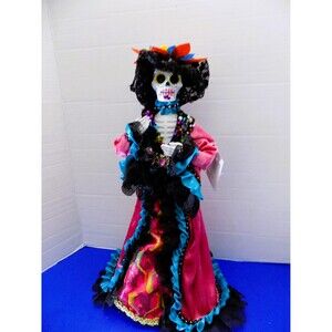 NEW Halloween Sugar Skull Catrina Figurine Day of Dead Tree Topper